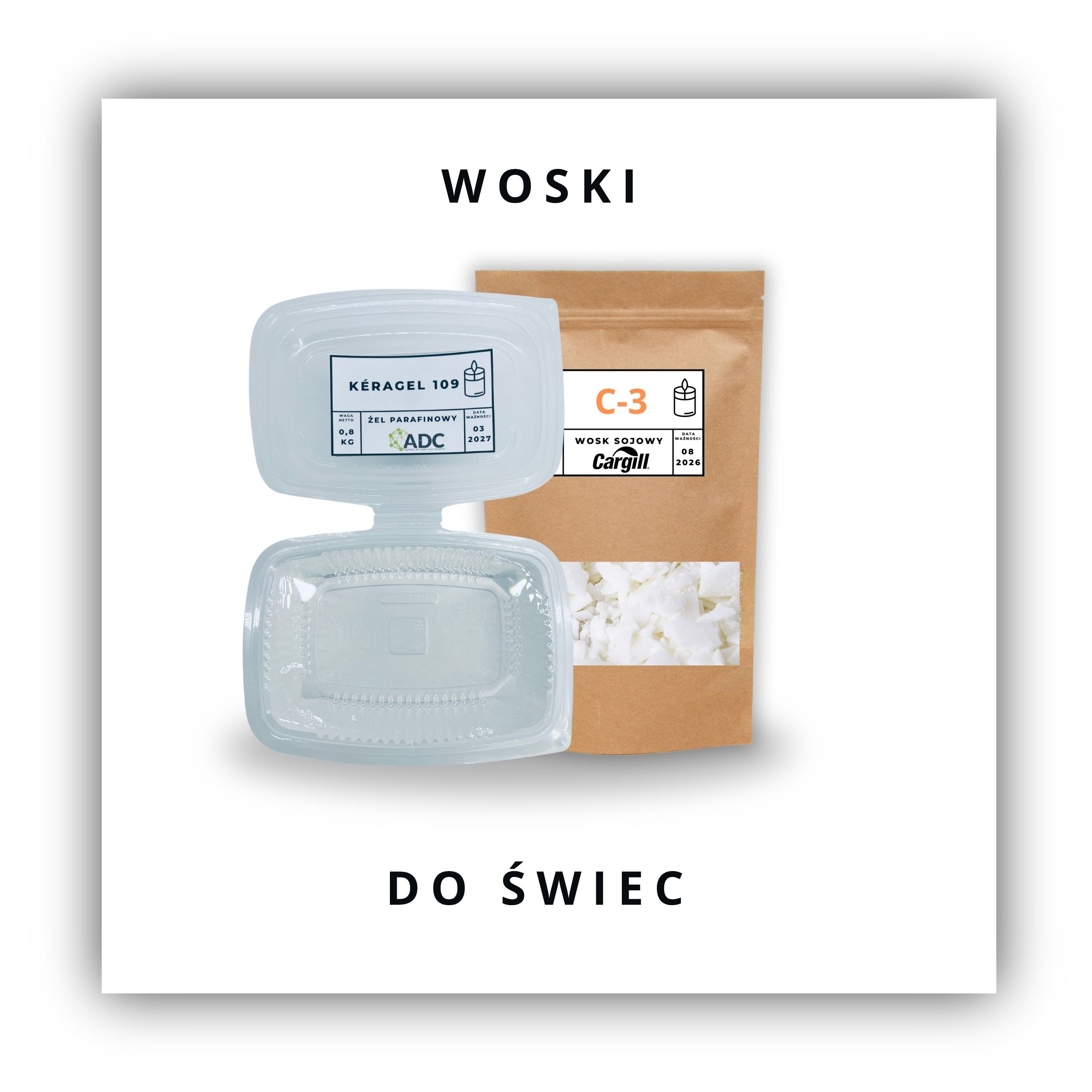 Wosk sojowy rzepakowy żelowy do wykonywania świec DIY